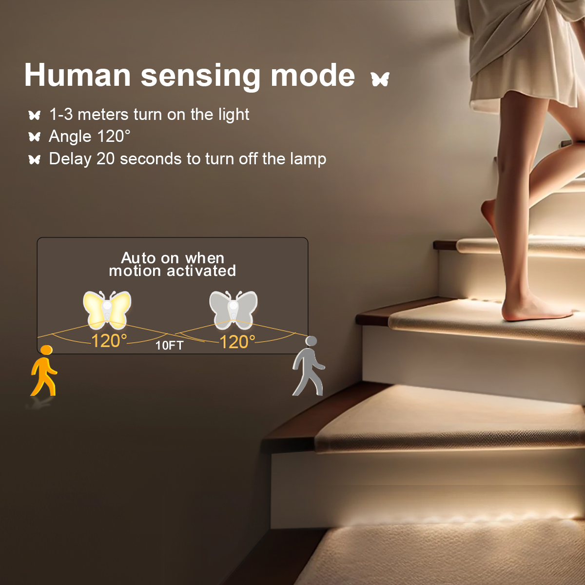 HCP258  蝴蝶三色人体感应灯